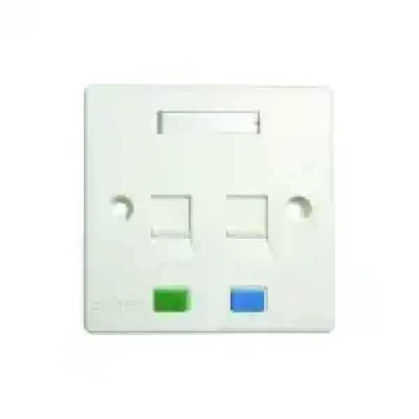 Dintek 1303-12010CH 2-Port Wall Plate with Shutter